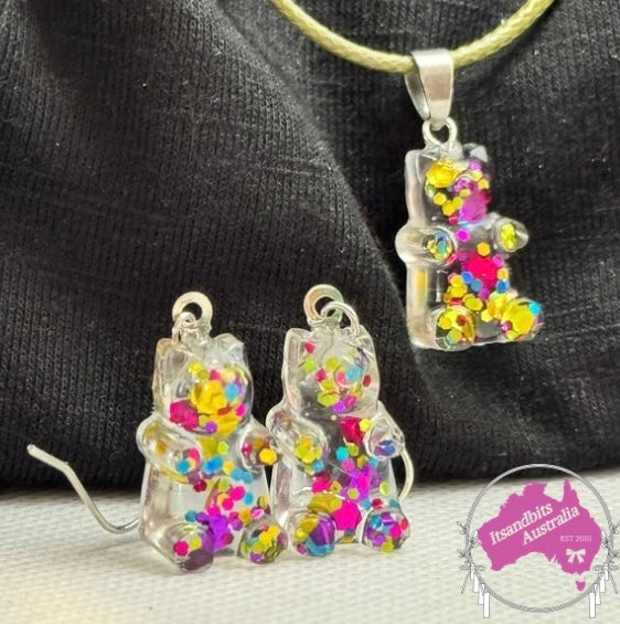 Gummy-Bear  Necklace & Earring set