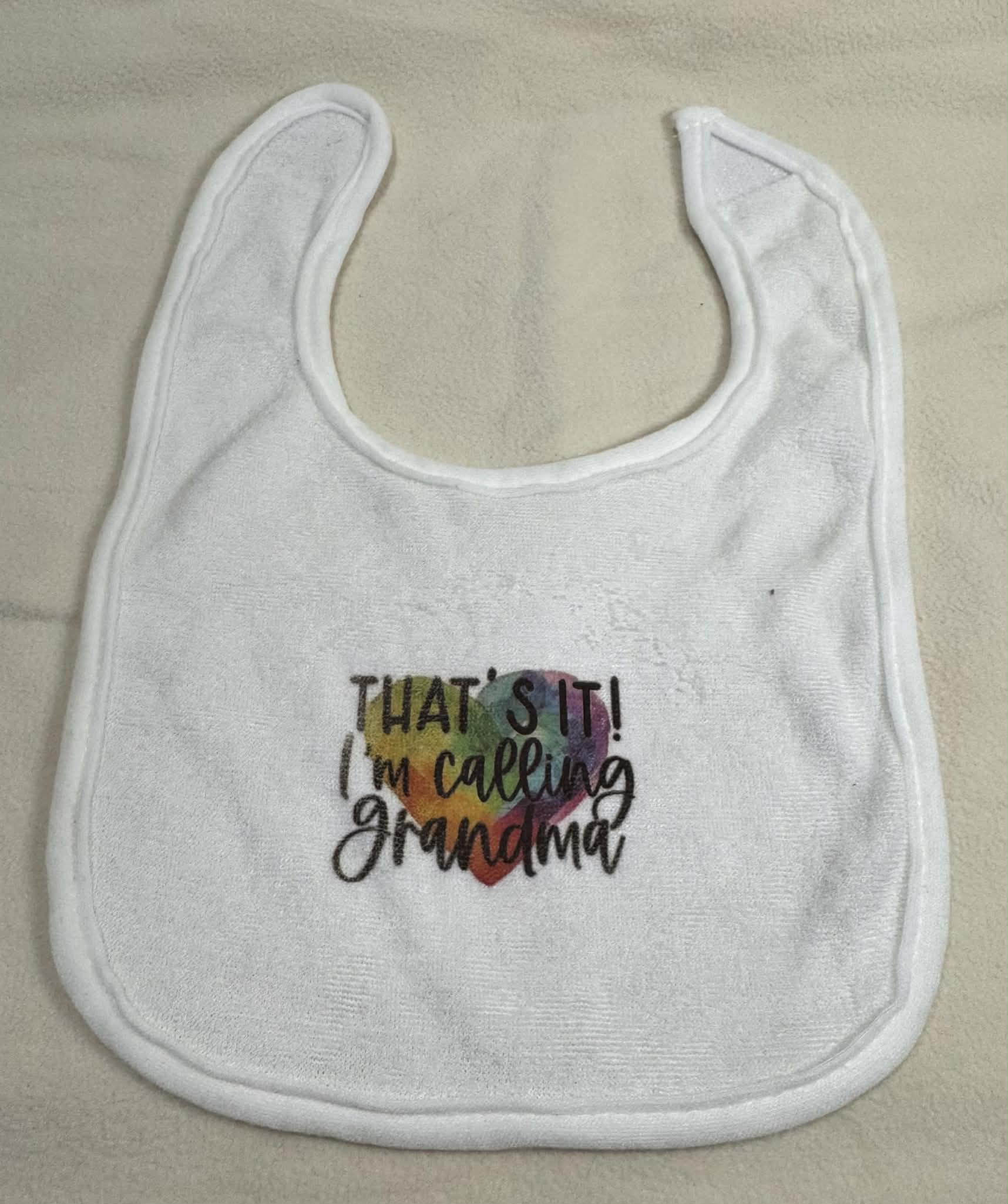 Calling Grandma bib